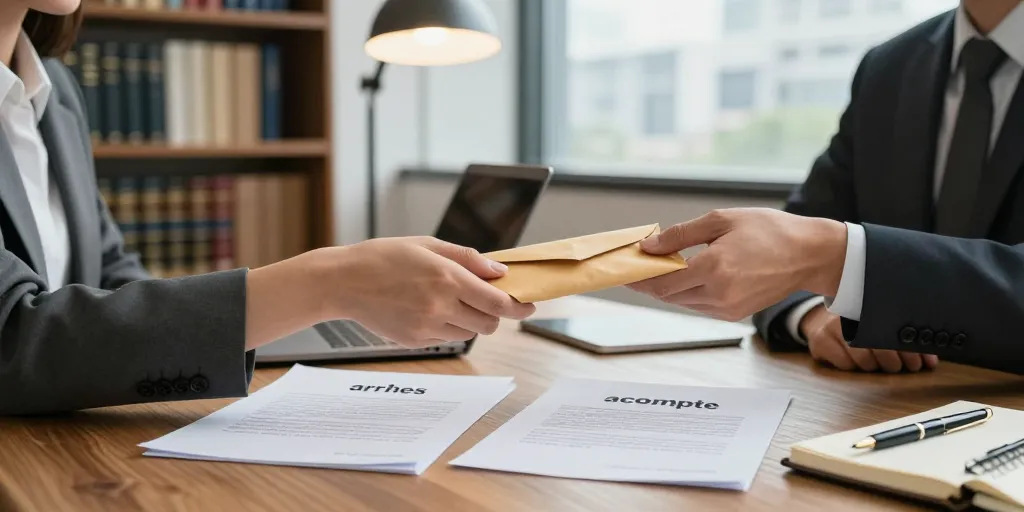 difference entre arrhe et acompte